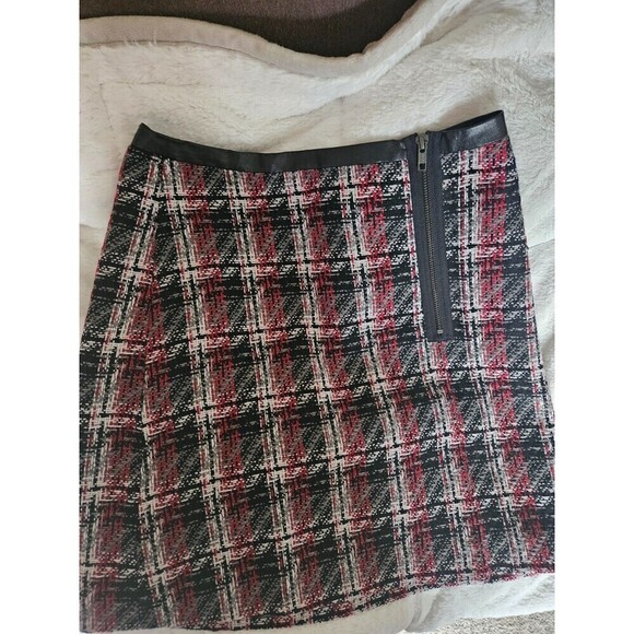 Halogen Womens Mini Skirt Half Front Zipper Textured Knit Multicolor Wool Blend - Picture 9 of 9